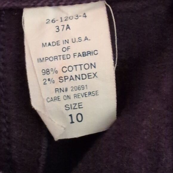 Women's 80s vintage purple Forenza denim stirrup jean pants size 10 one pair - Picture 4 of 6